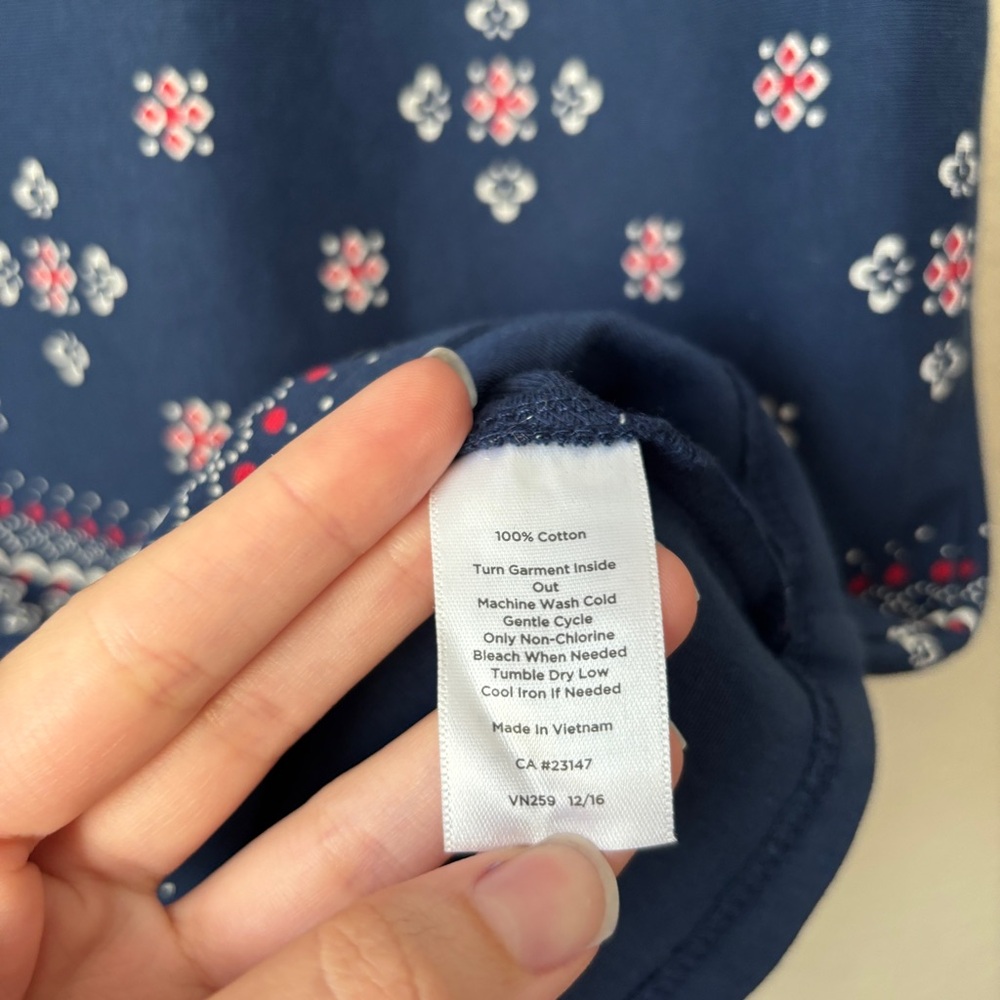 Talbots Printed Split Neck Cotton Shift Dress - image 5